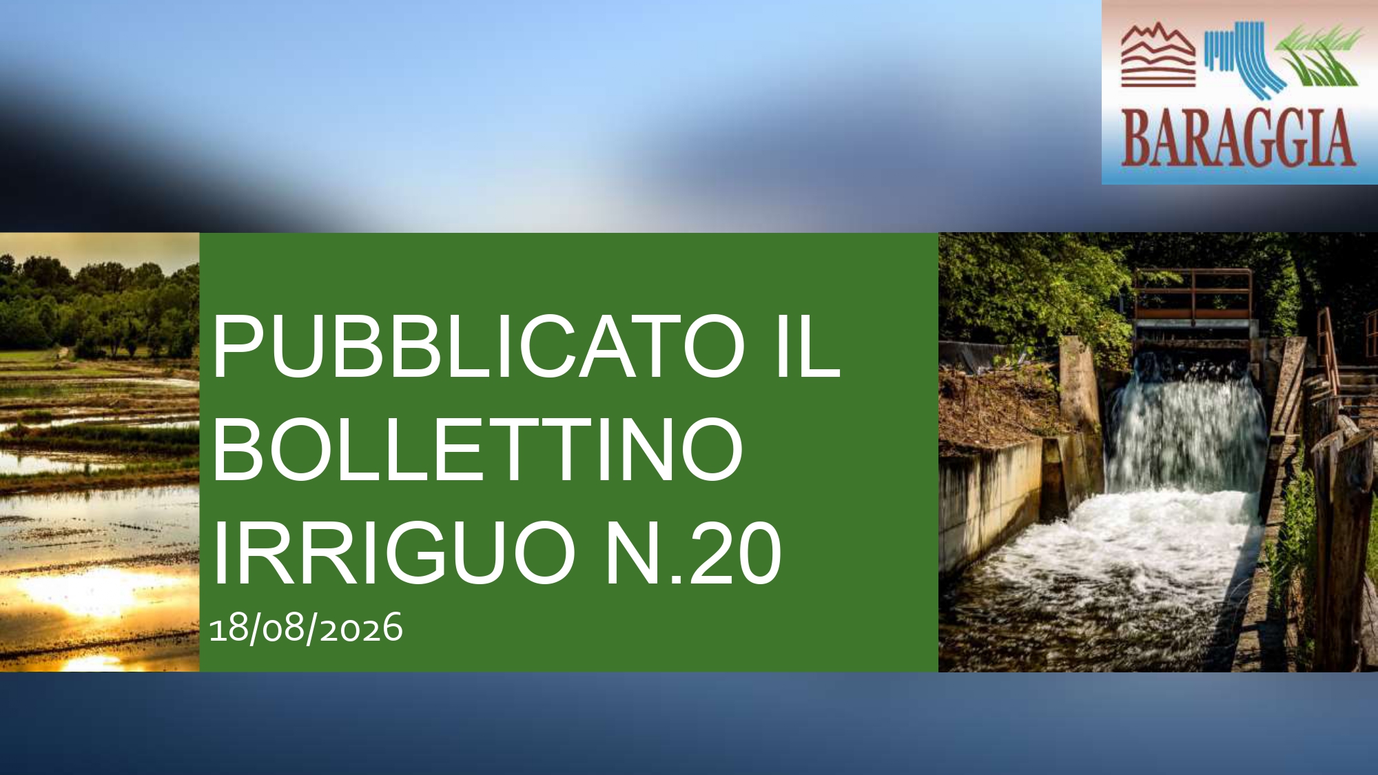 Pubblicato il bollettino irriguo n. 20 del 18.08.2026
